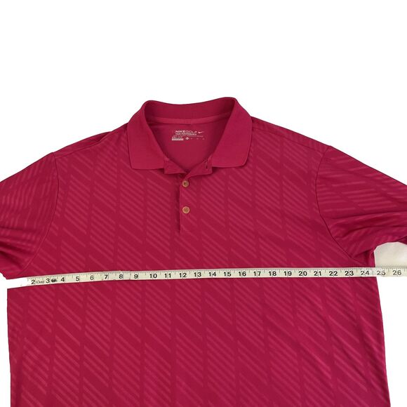 Mens Nike Golf Tour Performance Pink Short Sleeve Polo Shirt Size XL Dri-Fit - Picture 3 of 6